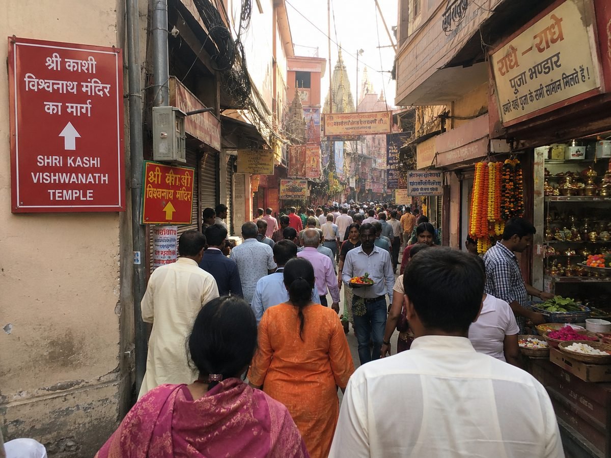 The lane leading to Shri Kashi Vishwanath Temple